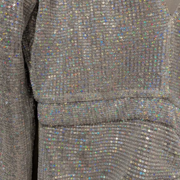Lavish Alice * Signature Silver Iridescent Sequin Midi Dress * Size 10 - Picture 8 of 9